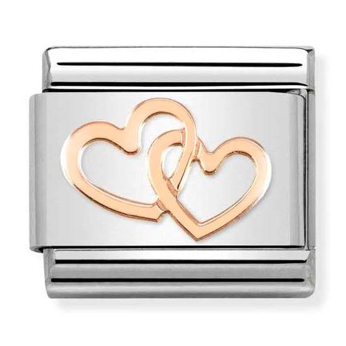 COMPOSABLE Classic SYMBOLS stainless steel and gold 9k (Hearts Intertwined) 430104/41