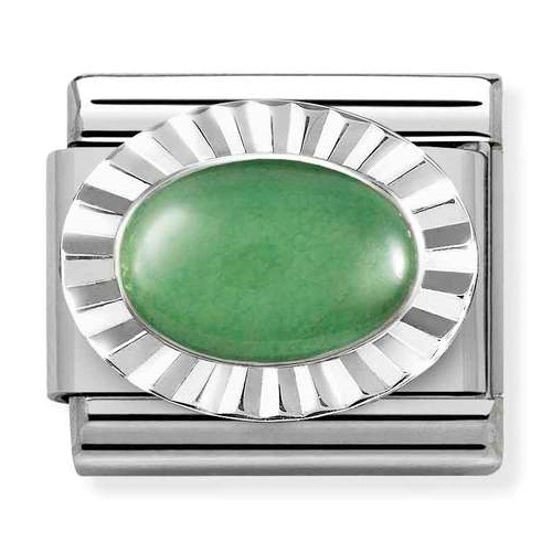 COMPOSABLE Classic STONES steel DIAMOND OVAL 925 silver (Green Aventurine) 330507/23