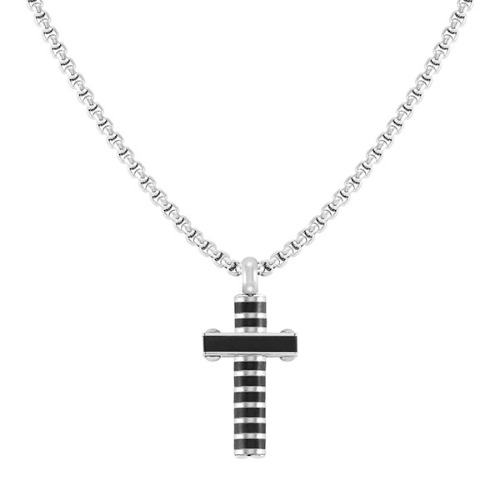 목걸이 STRONG(스트롱) necklace ed, in steel (CROSS) (Steel and Black) 028303/030