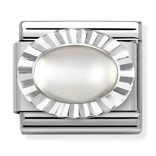 COMPOSABLE Classic STONES steel DIAMOND OVAL 925 silver (Moon Stone) 330507/17