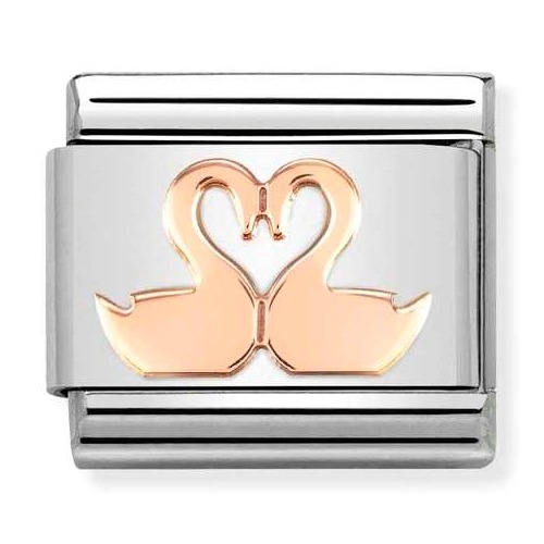COMPOSABLE Classic SYMBOLS stainless steel and gold 9k (Swans) 430104/40