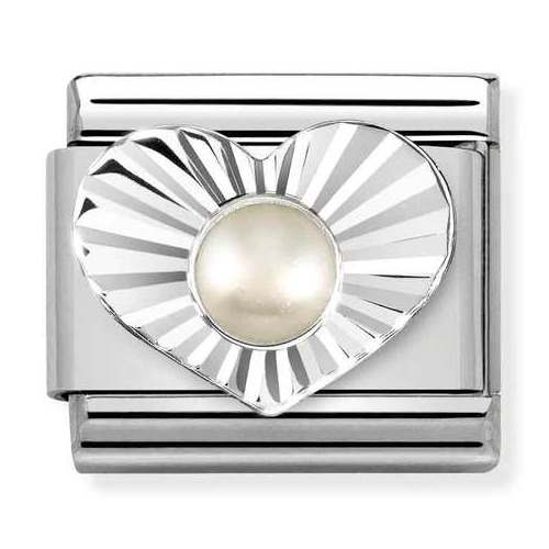 COMPOSABLE Classic STONES steel DIAMOND HEART 925 silver (White Pearl) 330508/13