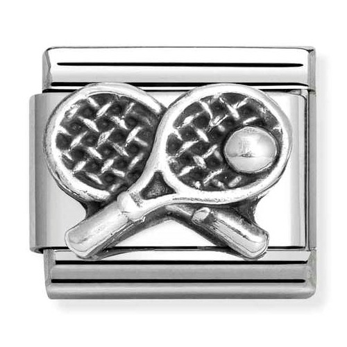 COMPOSABLE Classic OXIDIZED SYMBOLS in st.steel and sterling silver (Tennis Rackets) 330101/68