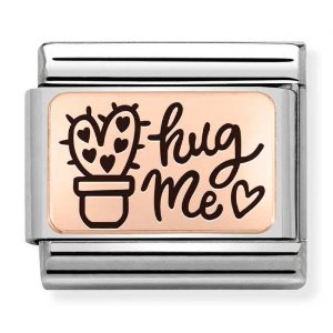 COMPOSABLE Classic PLATES steel and 9k rose gold (Hug Me) 430111/10