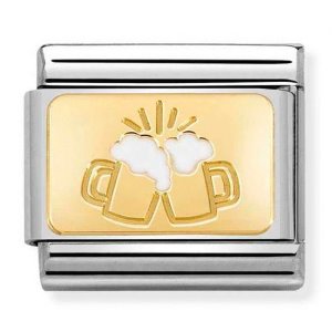 COMPOSABLE Classic PLATES steel enamel and 18k gold (Beer Cheers) 030284/51