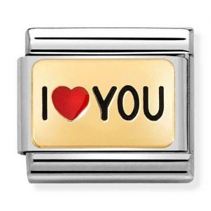 COMPOSABLE Classic PLATES steel enamel and 18k gold (I Heart you) 030284/52