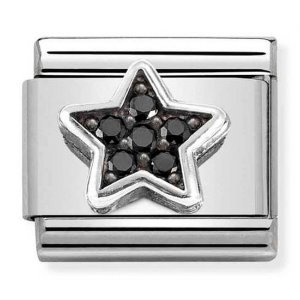 COMPOSABLE Classic SYMBOLS steel silver 925 and CZ (Black Star) 330323/10