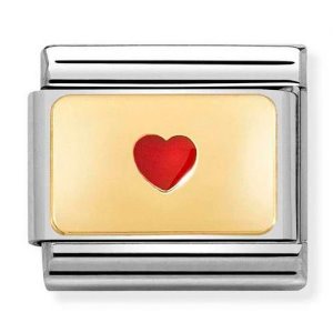 COMPOSABLE Classic PLATES steel enamel and 18k gold (Small heart) 030284/50