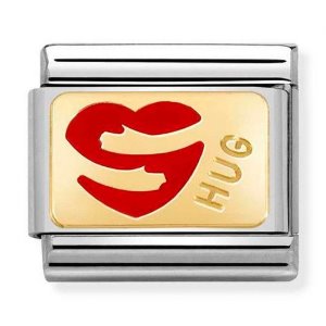 COMPOSABLE Classic PLATES steel enamel and 18k gold (Heart HUG) 030284/49