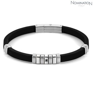 팔찌 City(시티) bracelet in steel silicon and BLACK CZ (Steel) 028805/001
