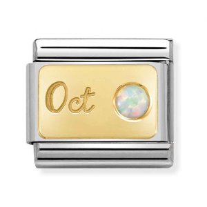 COMPOSABLE Classic MONTH STONE stainless steel and 18k gold (October) 030519/10