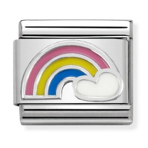 COMPOSABLE Classic SYMBOLS in stainless steel enamel and arg. 925 (Rainbow with cloud) 330204/25