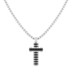 목걸이 STRONG(스트롱) necklace ed, in steel (CROSS) (Steel and Black) 028303/030