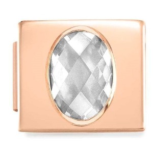 COMPOSABLE GLAM CZ faceted steel finish rose gold (WHITE CZ) 230604/01