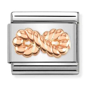COMPOSABLE Classic SYMBOLS RELIEF stainless steel and gold 9k (Infinity Textured) 430106/24