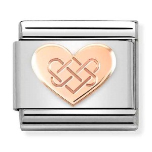 COMPOSABLE Classic SYMBOLS stainless steel and gold 9k (Celtic Knot Heart) 430104/38