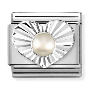 COMPOSABLE Classic STONES steel DIAMOND HEART 925 silver (White Pearl) 330508/13