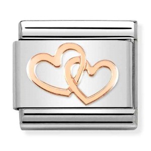 COMPOSABLE Classic SYMBOLS stainless steel and gold 9k (Hearts Intertwined) 430104/41
