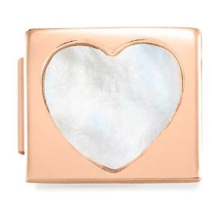 COMPOSABLE GLAM SYMBOLS in steel and stones fnish rose gold (MOTHER OF PEARL HEART) 230502/01