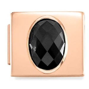COMPOSABLE GLAM CZ faceted steel finish rose gold (BLACK CZ) 230604/10