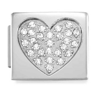 COMPOSABLE GLAM SYMBOLS in steel and CZ (RICH) (HEART) 230312/03
