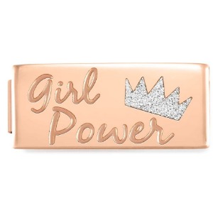 COMPOSABLE DOUBLE GLAM symbols in steel and enamel finish rose gold (GIRL POWER) 230702/01