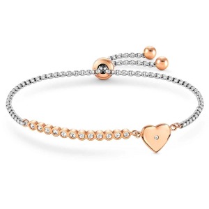 팔찌 MILLELUCI(밀레루치) bracelet in steel and rose gold (Heart) 028009/022