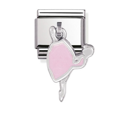 COMPOSABLE Classic CHARMS in stainless steel and sterling silver with enamel (PINK BALLERINA) 031700/22