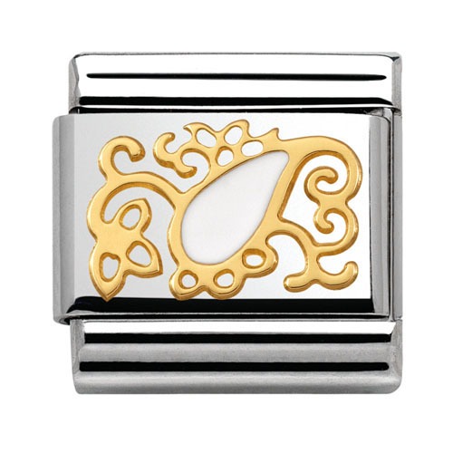 COMPOSABLE Classic LACE stainless steel enamel and 18k gold (White Drop) 030281/28