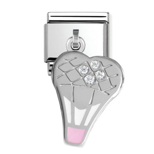 COMPOSABLE Classic CHARMS in stainless steel, Enamel and sterling silver with CZ (HOTAIR balloon) 031712/09