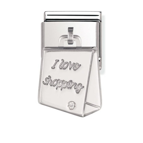 COMPOSABLE Classic CHARMS in stainless steel and sterling silver with cubic zirconia (SHOPPING BAG) 031710/10