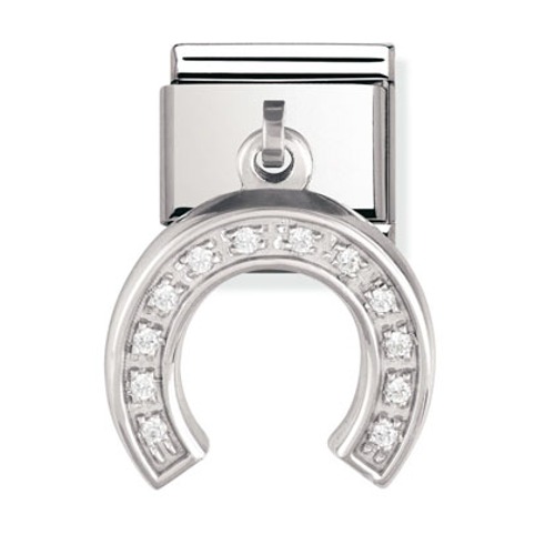 COMPOSABLE Classic CHARMS in stainless steel and sterling silver with cubic zirconia (HORSESHOE) 031711/12