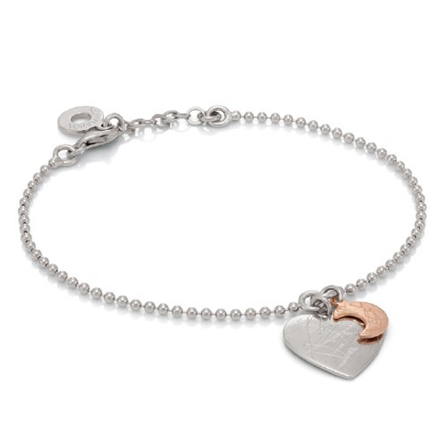 팔찌 ELBA(엘바) sterling silver ROSE GOLD finish bracelet (2 PENDANTS) (Heart) 142511/001