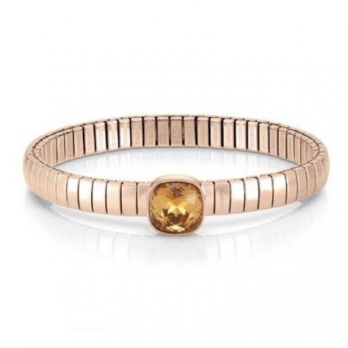 팔찌 CHIC(시크) bracelet in stainless steel and 1 Crystal rose gold plated (SMOKEY) 043019/012