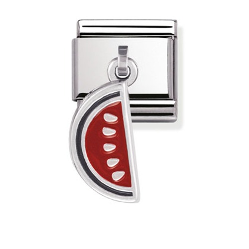 COMPOSABLE Classic CHARMS in stainless steel and sterling silver with enamel (WATERMELON) 031700/21