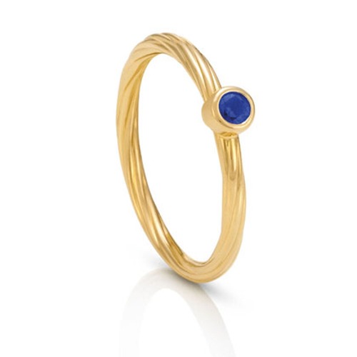 반지 BELLA(벨라) ring in 925 sterling silver and SWAROVSKI Zirconia golden finish (Size 14 (USA 7)-BLUE) 142601/012/023