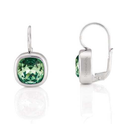귀걸이 CHIC(시크) earrings (drop) in stainless steel with Crystal (GREEN) 043031/004