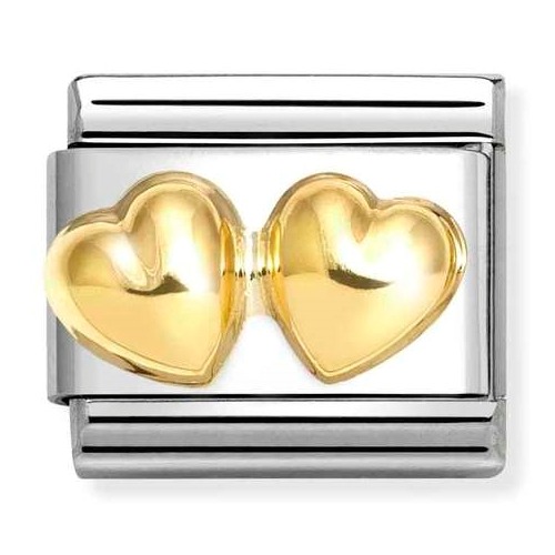 COMPOSABLE Classic LOVE in stainless steel with 18k gold (Raised Double Heart) 030116/23