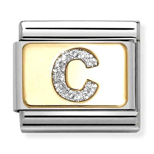 COMPOSABLE Classic LETTERS GLITTER in stainless steel with enamel and 18k gold (C) 030291/03