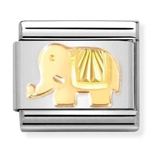 COMPOSABLE Classic FANTASIA in stainless steel with 18k gold (Elephant Etched Detail) 030149/50