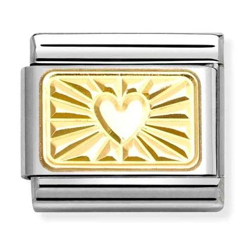 COMPOSABLE Classic ENGRAVED SIGNS in stainless steel with 18k gold (Heart Etched Detail) 030121/58