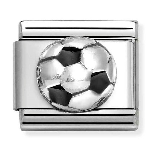 COMPOSABLE Classic SYMBOLS in stainless steel enamel and arg. 925 (Black Football) 330204/27