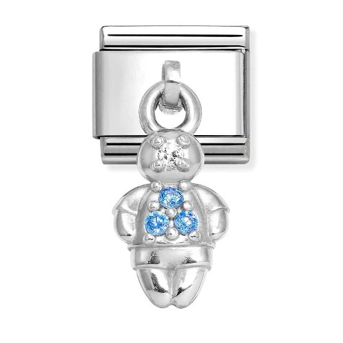 COMPOSABLE Classic CHARMS in stainless steel silver 925 and cubic zirconia (Light Blue Boy) 331800/29