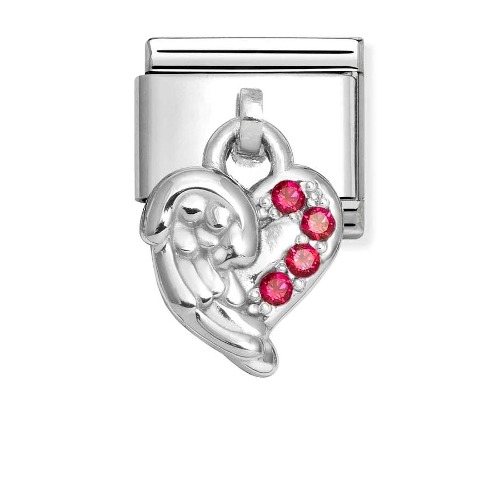 COMPOSABLE Classic CHARMS in stainless steel silver 925 and cubic zirconia (Red Angel Wings) 331800/34