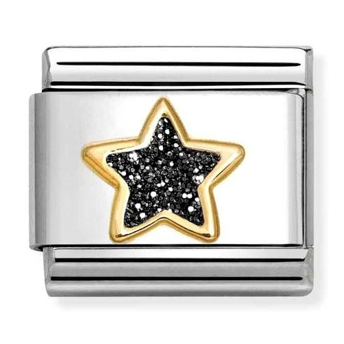COMPOSABLE Classic GLITTER in stainless steel with enamel and 18k gold (Black Star) 030220/20