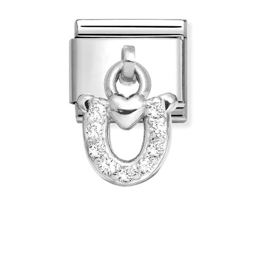 COMPOSABLE Classic CHARMS in stainless steel silver 925 and cubic zirconia (Horseshoe CZ) 331800/32