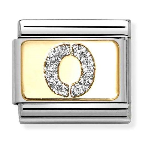 COMPOSABLE Classic LETTERS GLITTER in stainless steel with enamel and 18k gold (O) 030291/15