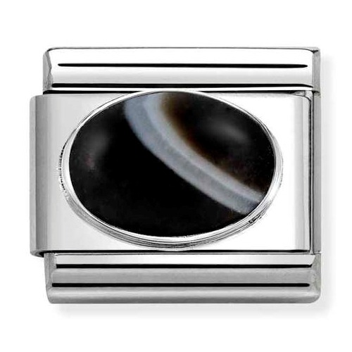 COMPOSABLE Classic STONES steel and 925 silver (Banded Onyx MATT) 330510/47