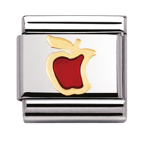 COMPOSABLE Classic FRUITS in stainless steel with enamel and 18k gold (RED APPLE) 030215/02