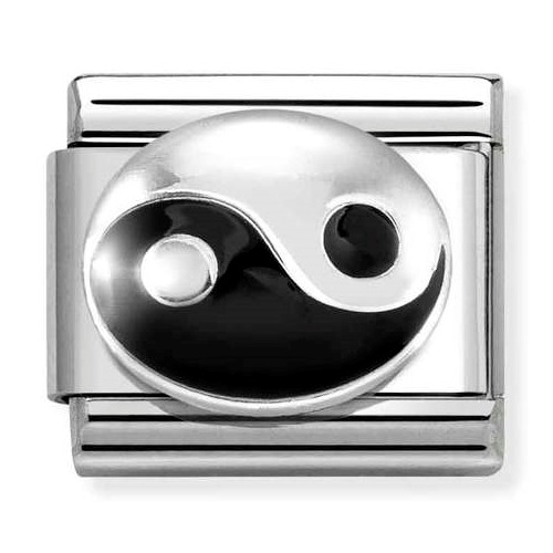 COMPOSABLE Classic SYMBOLS in stainless steel enamel and arg. 925 (Black Tao) 330204/28